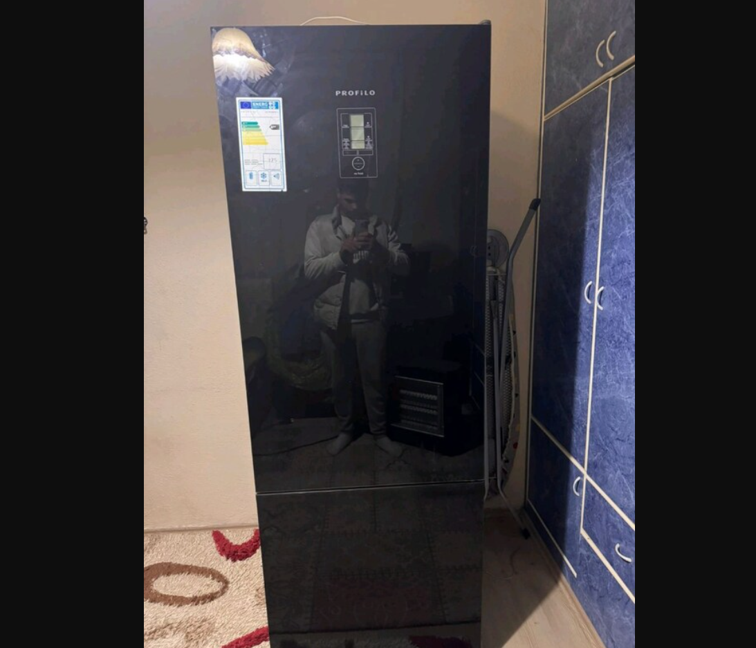 2.el profilo siyah cam buzdolabı